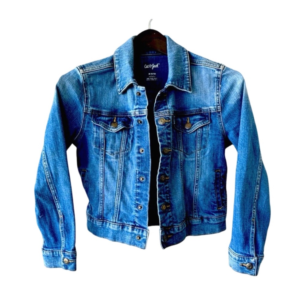 Cat & Jack Girls' Denim Stretch Jean Jacket. Medium-Wash. M